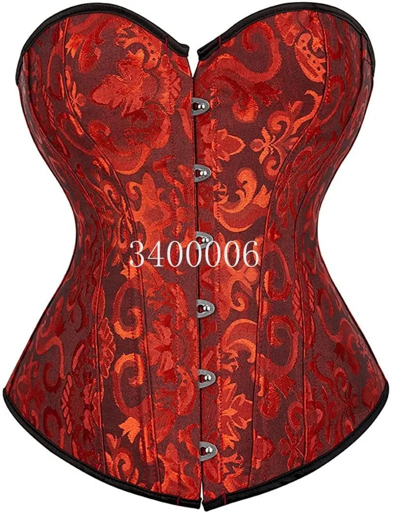 Caudatus Vintage Corsets and Bustiers Plus Size Flower Print Bridal Bustier Corset Push Up Victorian Corselet Overbust Burlesque
