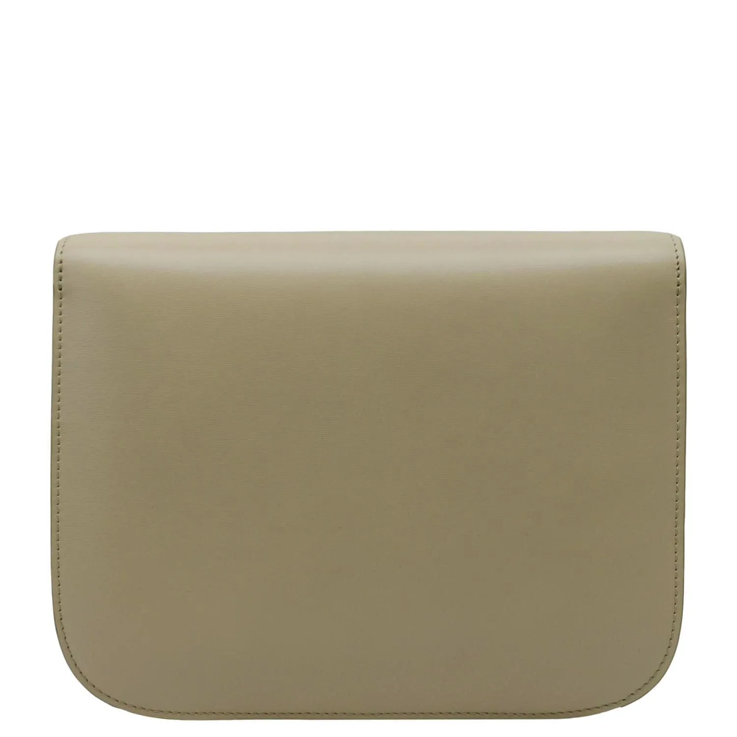 CELINE Classic Box Medium  Leather Flap Shoulder Bag Griege