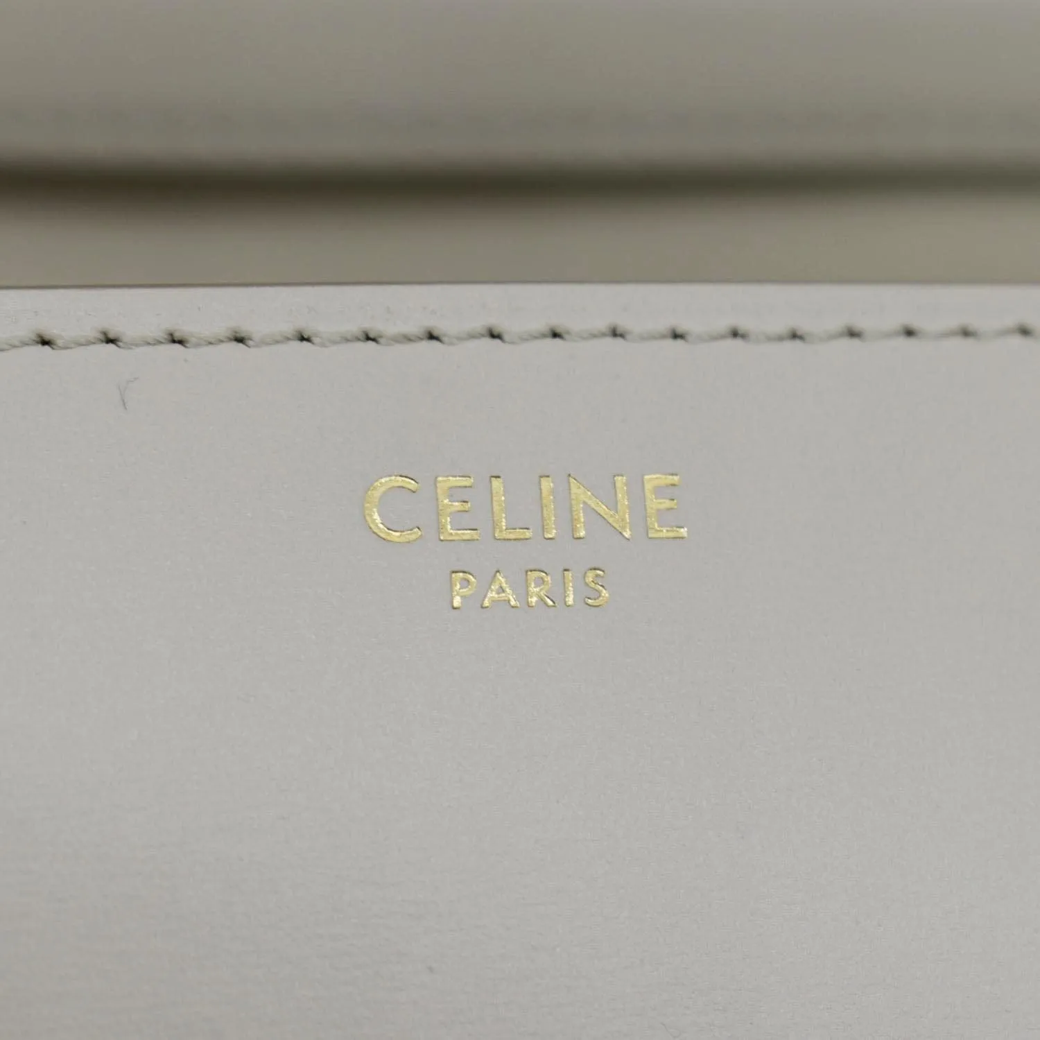 CELINE Classic Box Medium  Leather Flap Shoulder Bag Griege