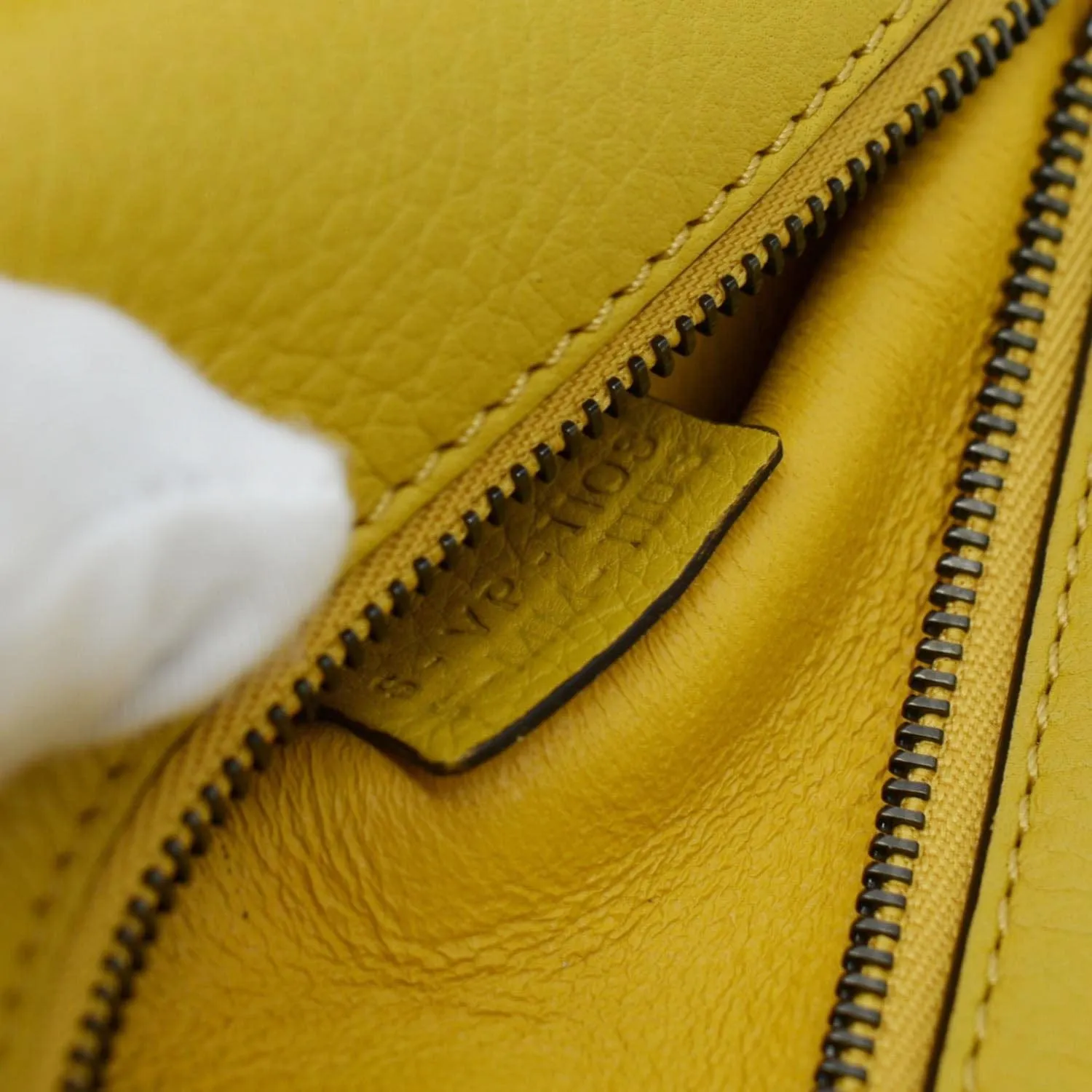 CELINE Trapeze Leather Suede Tote Shoulder Bag Yellow