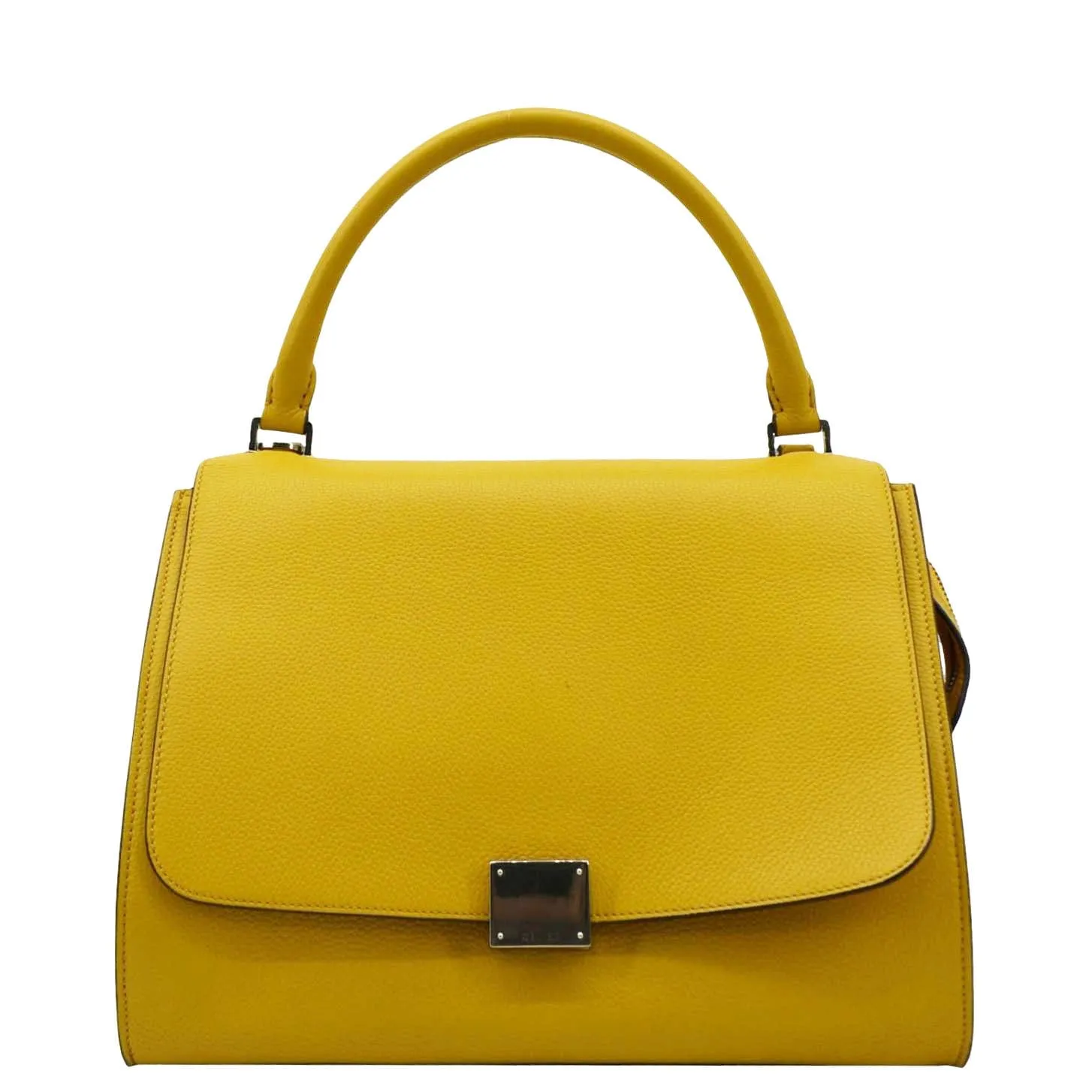 CELINE Trapeze Leather Suede Tote Shoulder Bag Yellow