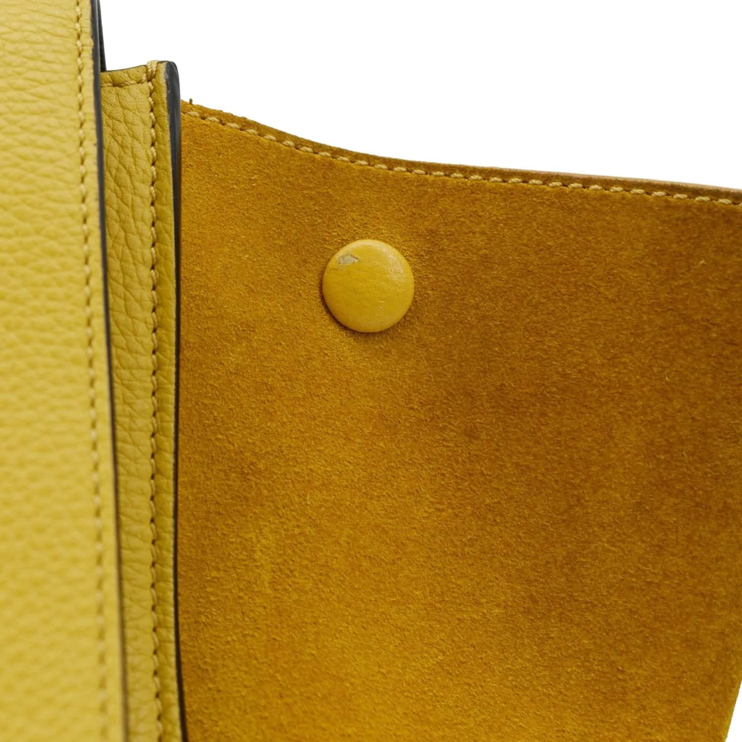CELINE Trapeze Leather Suede Tote Shoulder Bag Yellow