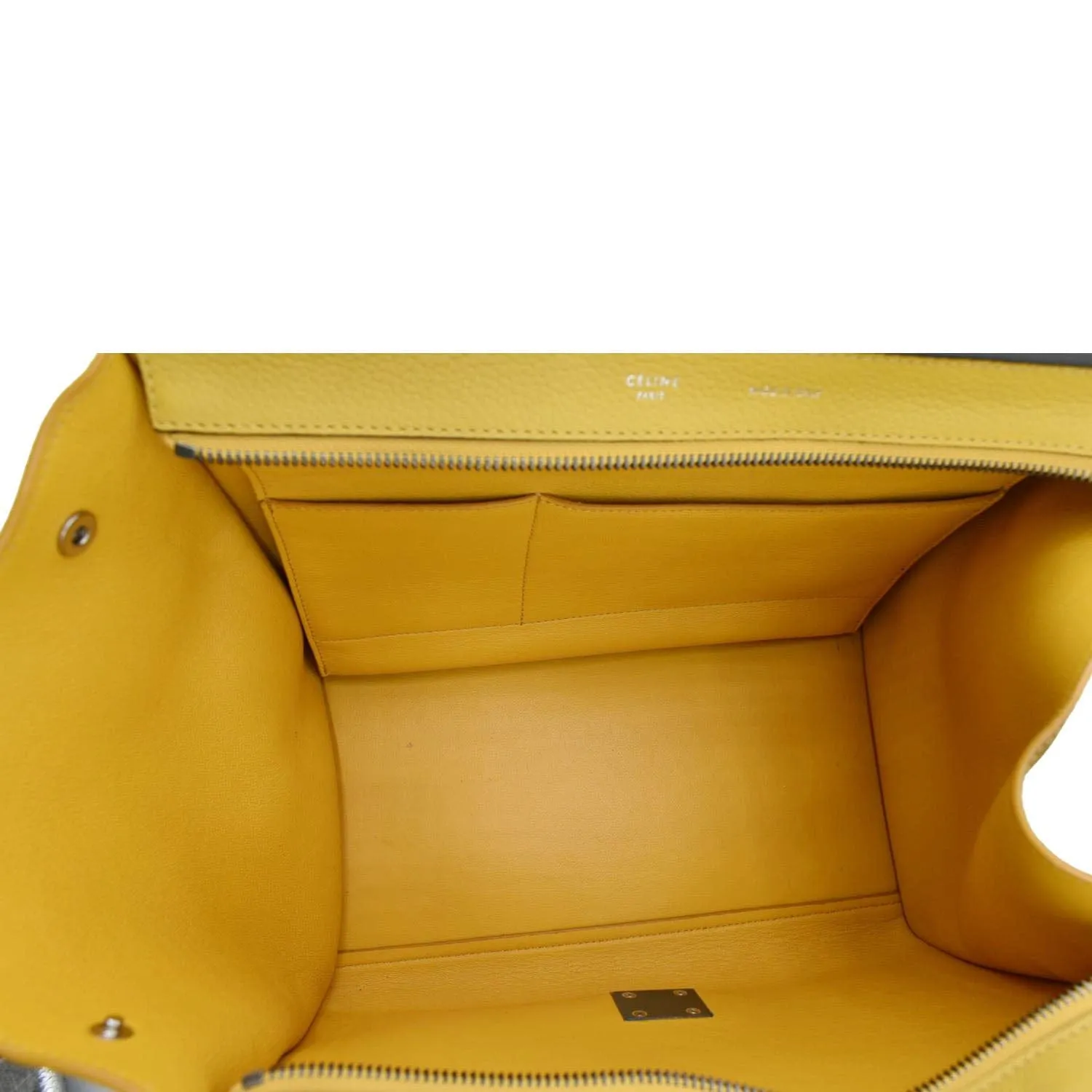 CELINE Trapeze Leather Suede Tote Shoulder Bag Yellow