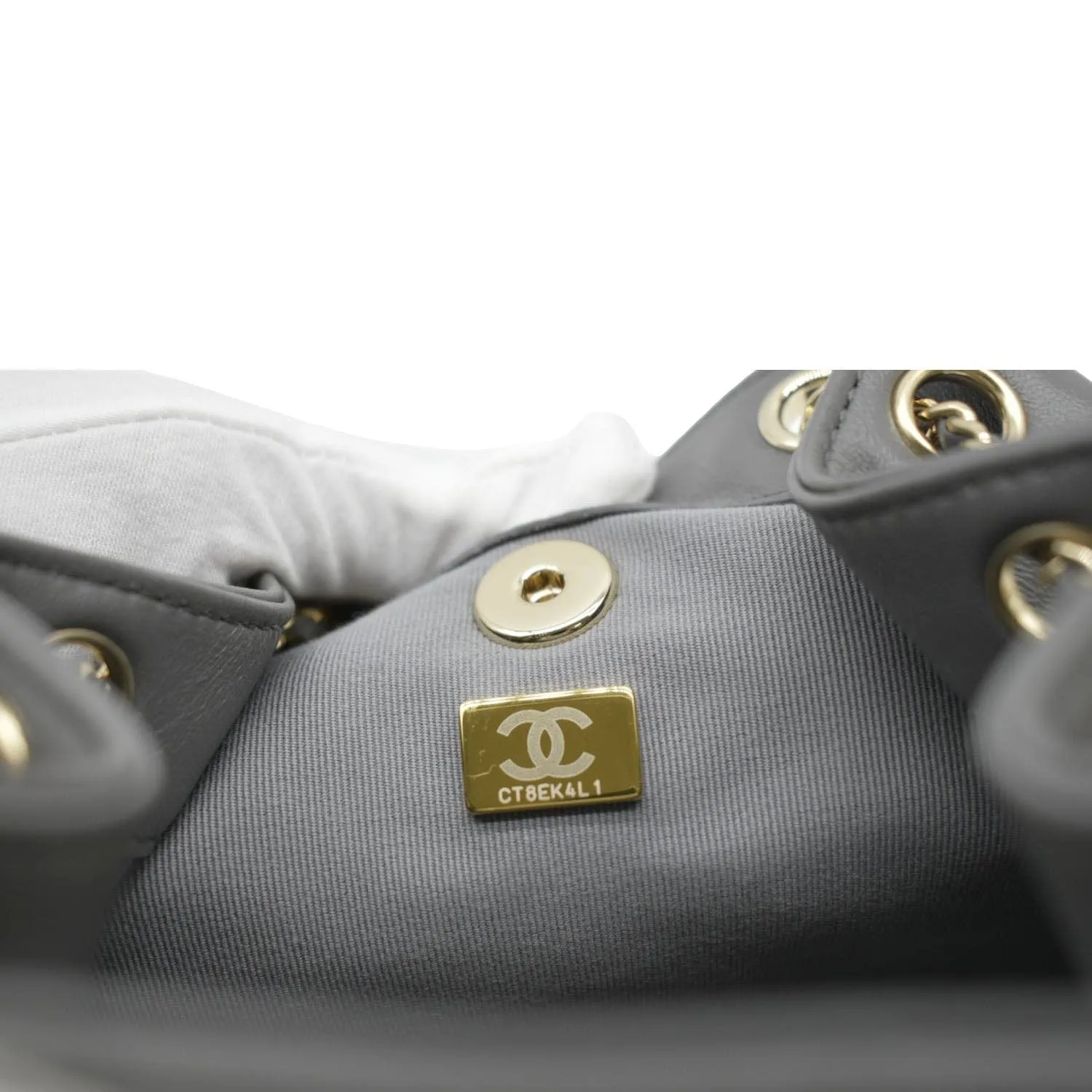 CHANEL Duma Small Quilted Leather Backpack Bag Grey