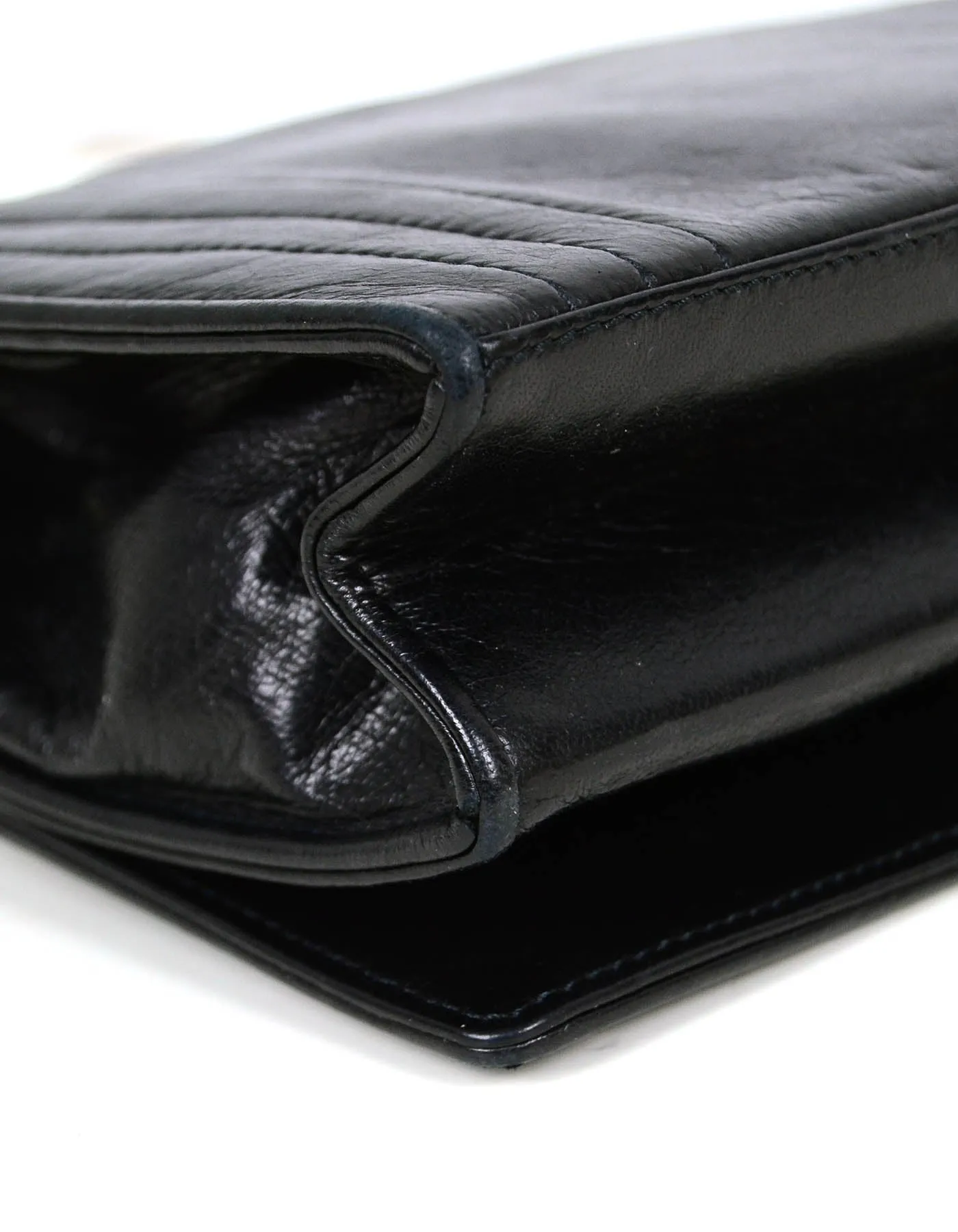 Chanel Vintage Black Lambskin Leather CC Stitched Mini Bag