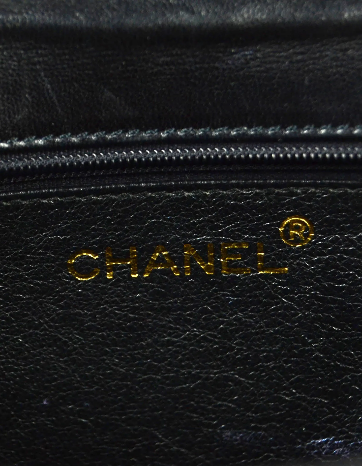 Chanel Vintage Black Lambskin Leather CC Stitched Mini Bag