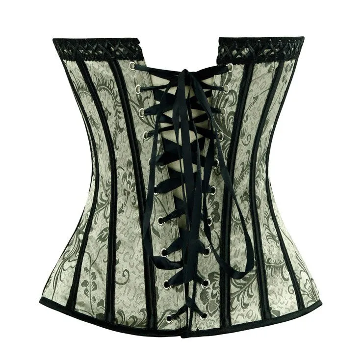 Charmian Women's Plus Size Steampunk Overbust Corset Sexy Floral Retro