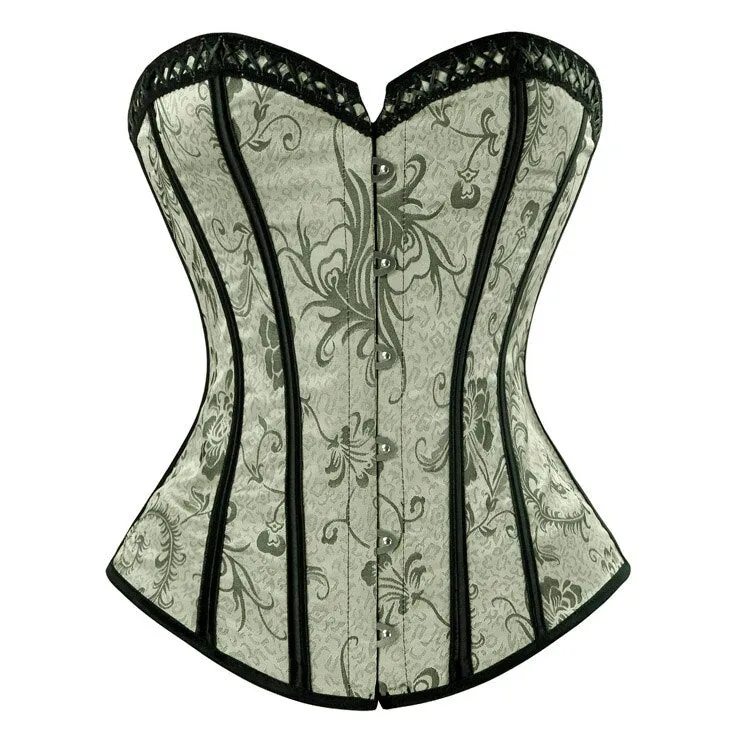 Charmian Women's Plus Size Steampunk Overbust Corset Sexy Floral Retro