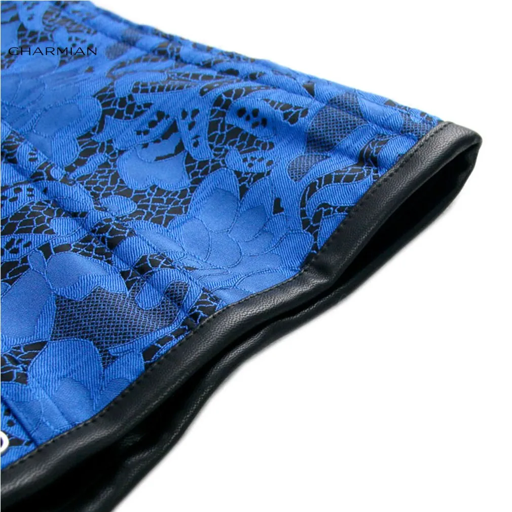 Charmian Women's Sexy Gothic Floral Brocade Strapless Steel Bone