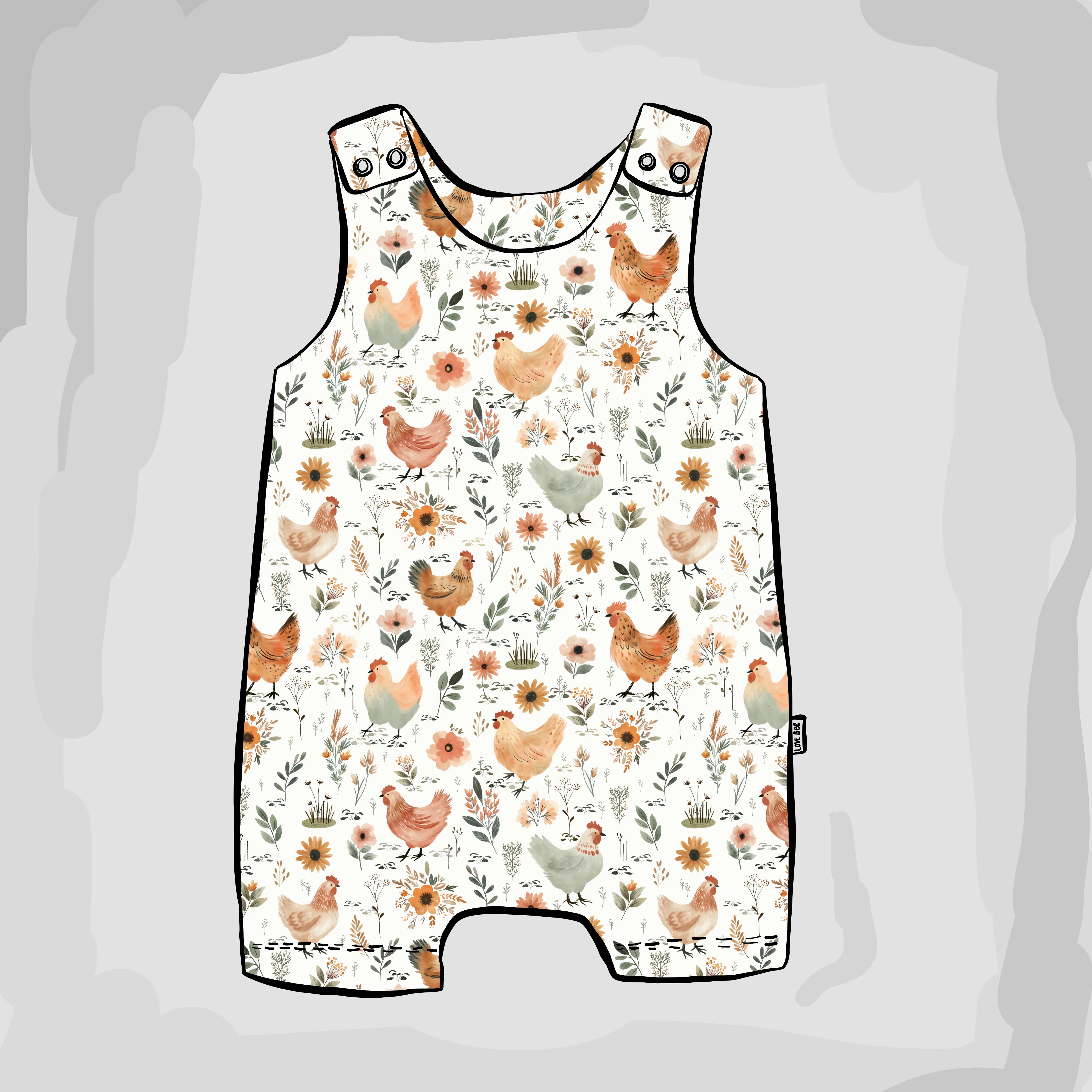 Chicken Meadow Short Romper