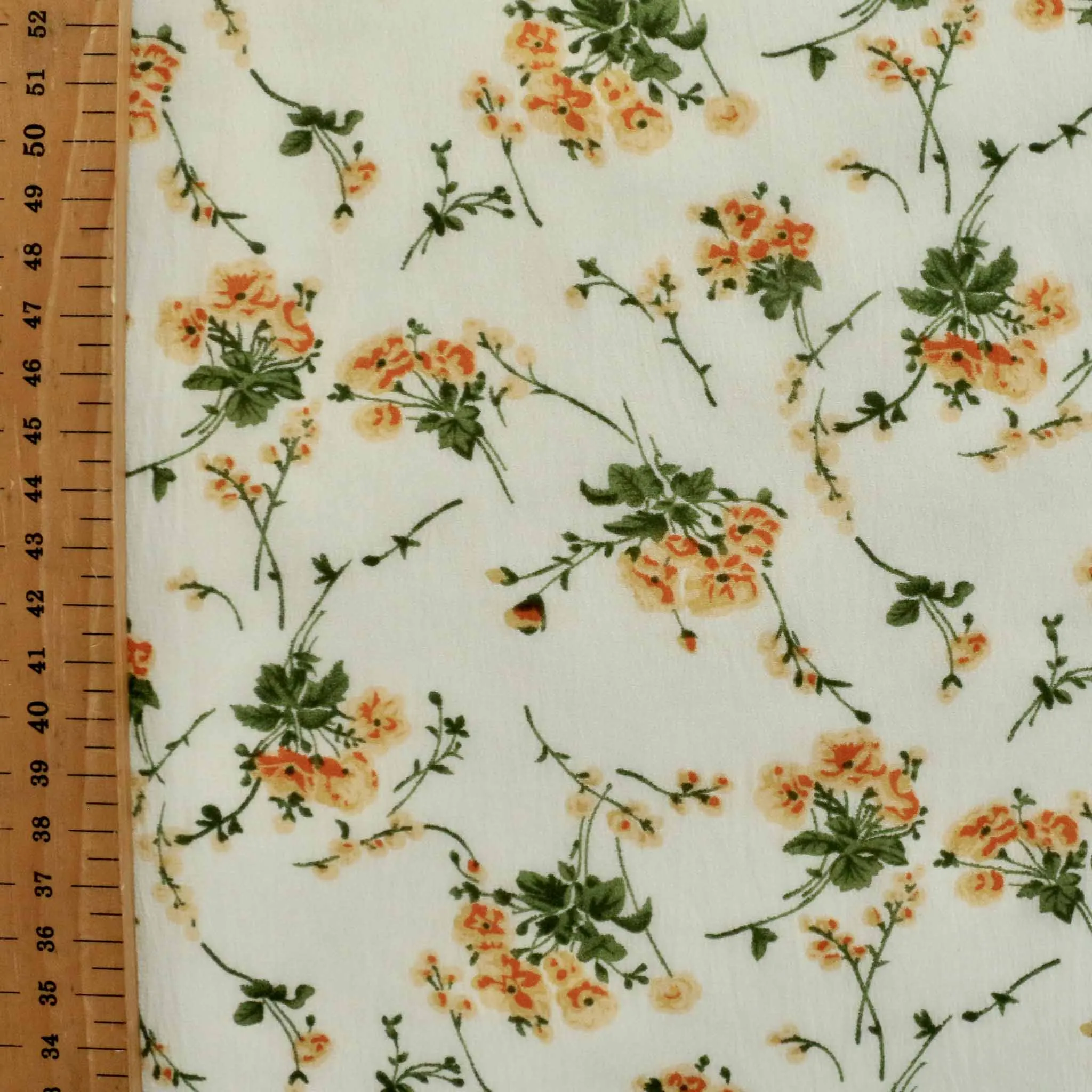 Chiffon Fabric - Off-white and pastel mint green