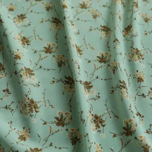 Chiffon Fabric - Off-white and pastel mint green