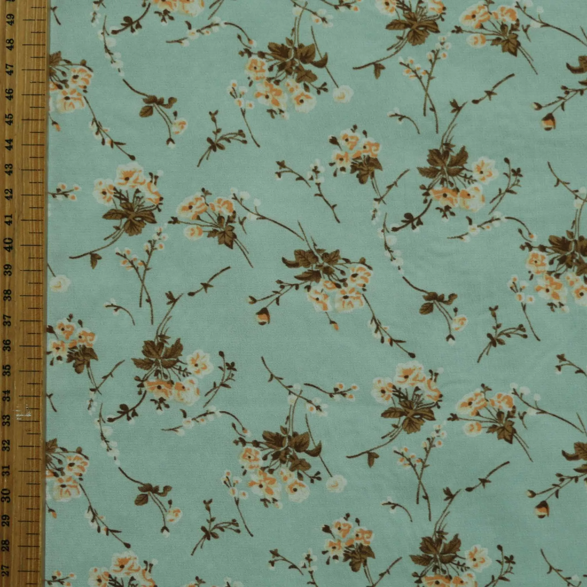 Chiffon Fabric - Off-white and pastel mint green