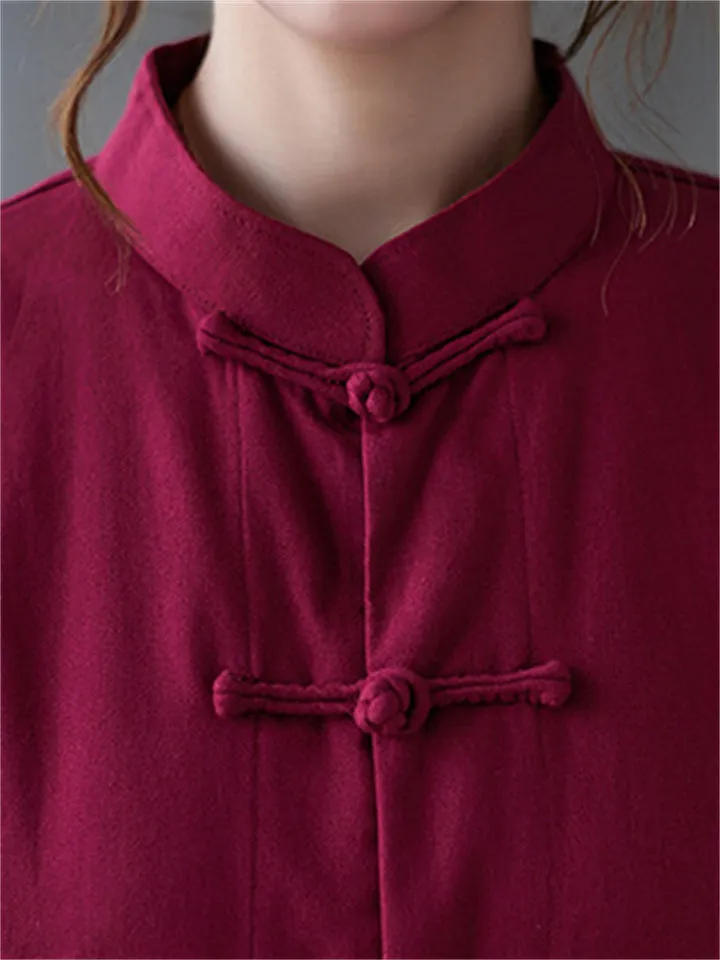 Chinese Tai Chi Clothing Cotton Linen Shirt for Women