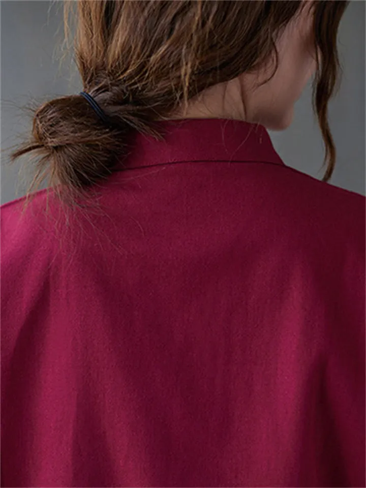 Chinese Tai Chi Clothing Cotton Linen Shirt for Women