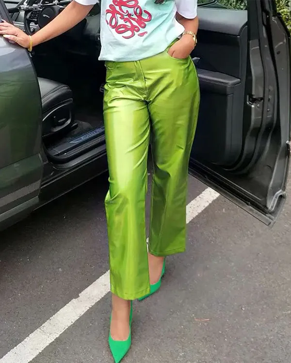 Chinnie – Hot Bright Women's Leather Pants
