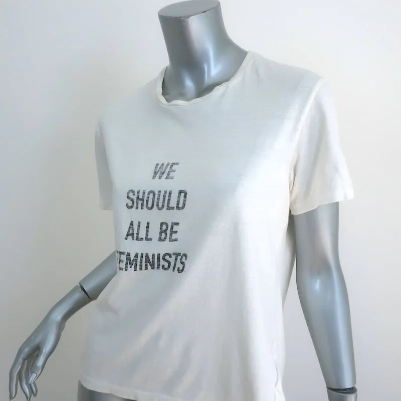 Christian Dior We Should All Be Feminists T-Shirt Cream Size Medium