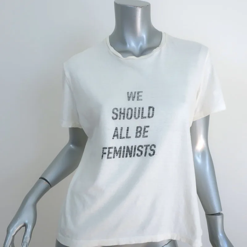 Christian Dior We Should All Be Feminists T-Shirt Cream Size Medium