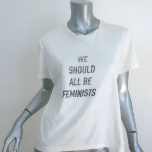 Christian Dior We Should All Be Feminists T-Shirt Cream Size Medium