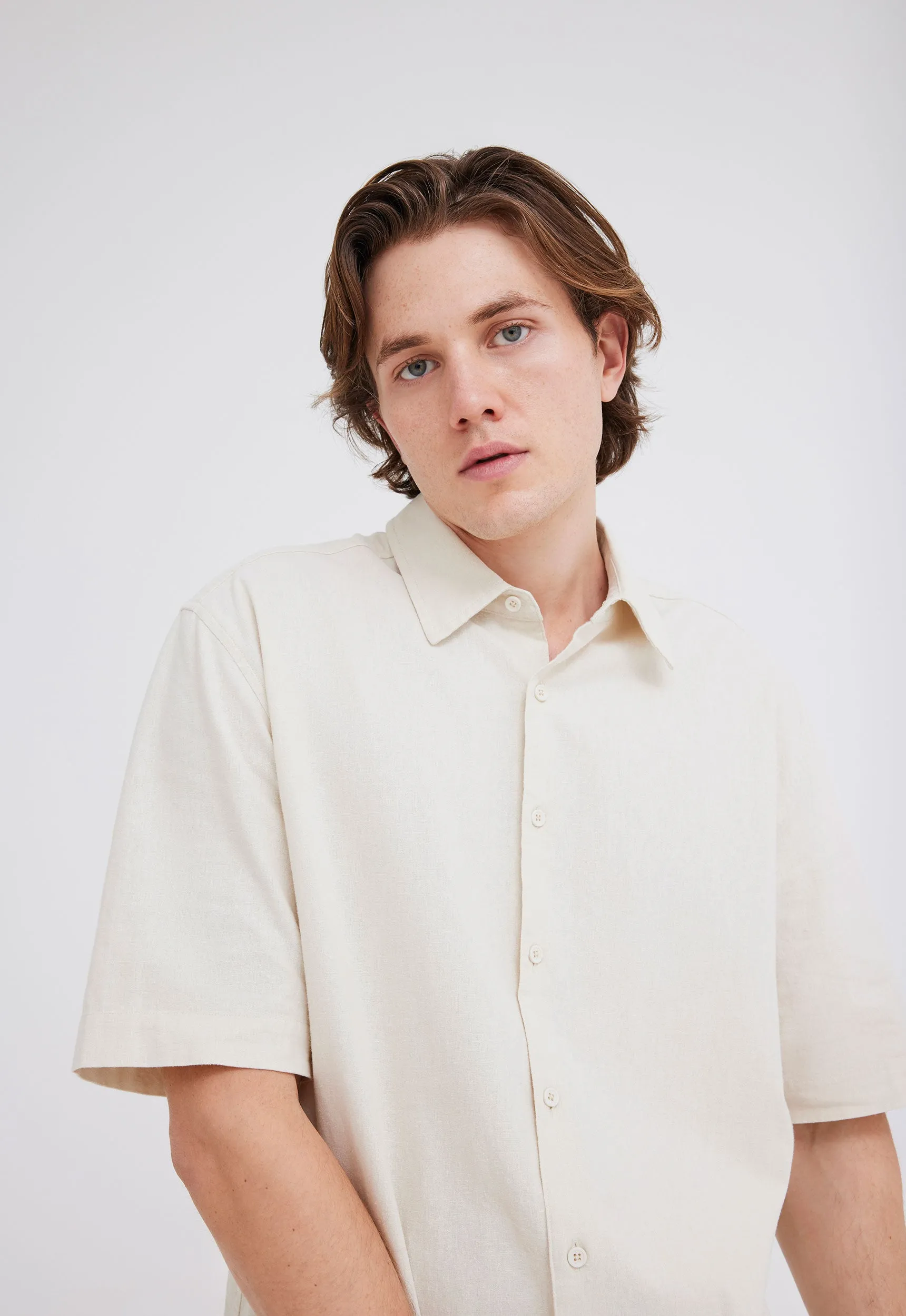 Christopher Cotton Linen Shirt - Cloth Cream