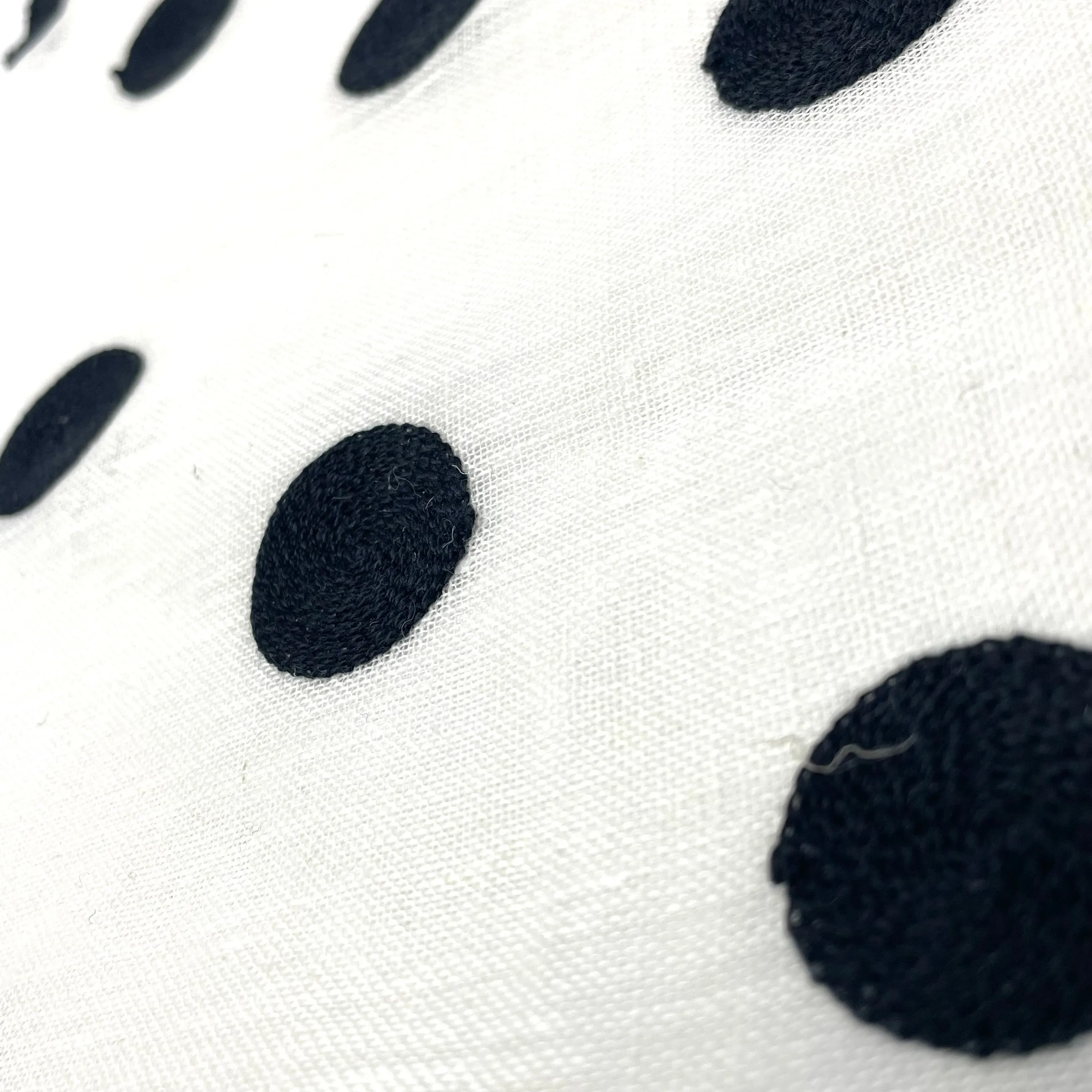 Circle Embroidery Blend Linen Fabric By The Yard/CL1072