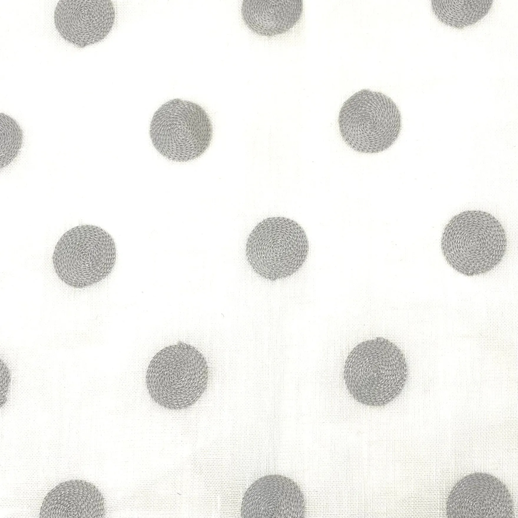 Circle Embroidery Blend Linen Fabric By The Yard/CL1072