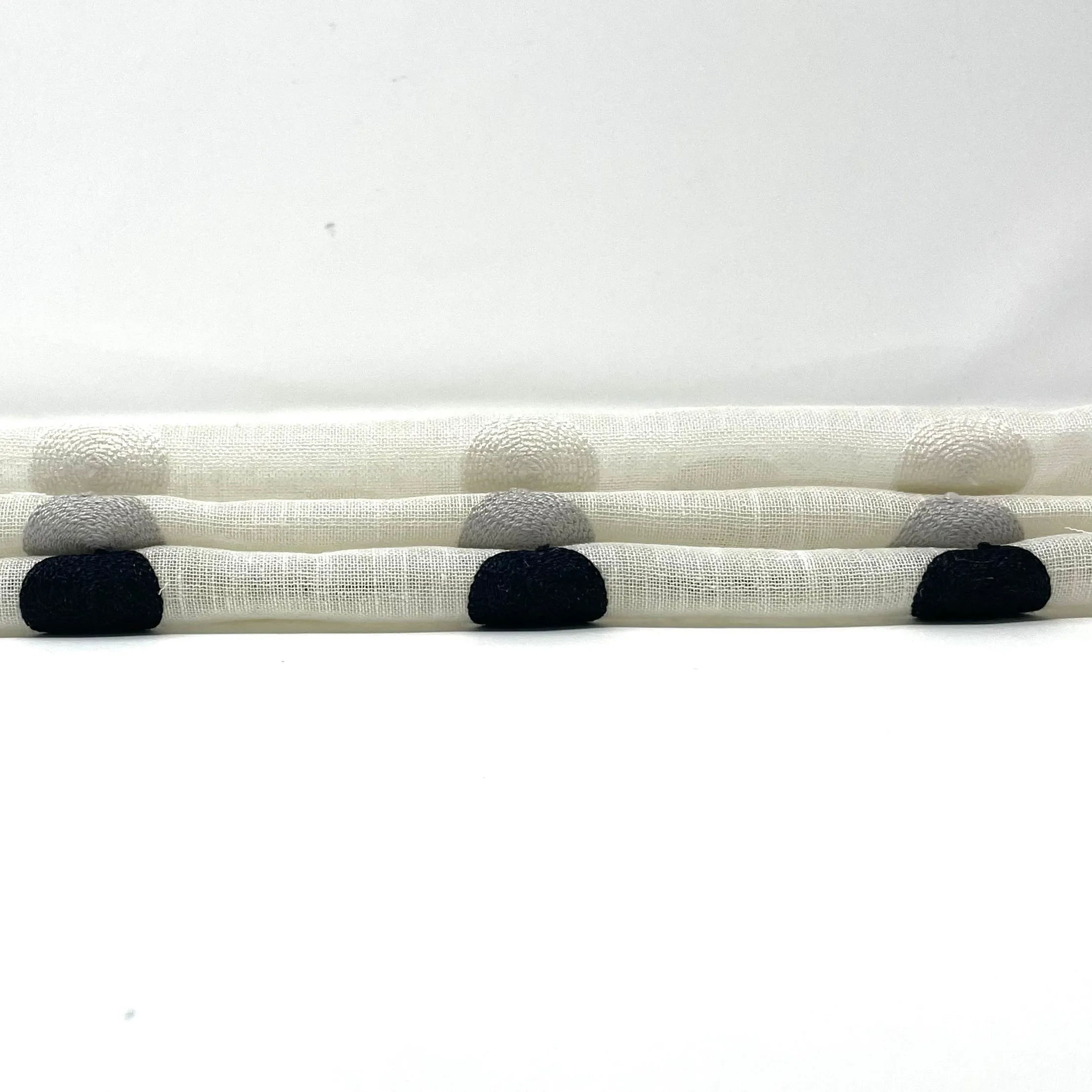 Circle Embroidery Blend Linen Fabric By The Yard/CL1072