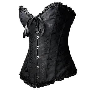 Corsets Women's Plus Size Bustiers & Corsets Overbust Gothic Lace Strapless Bustier Cincher Shaper Corselet Red White Black