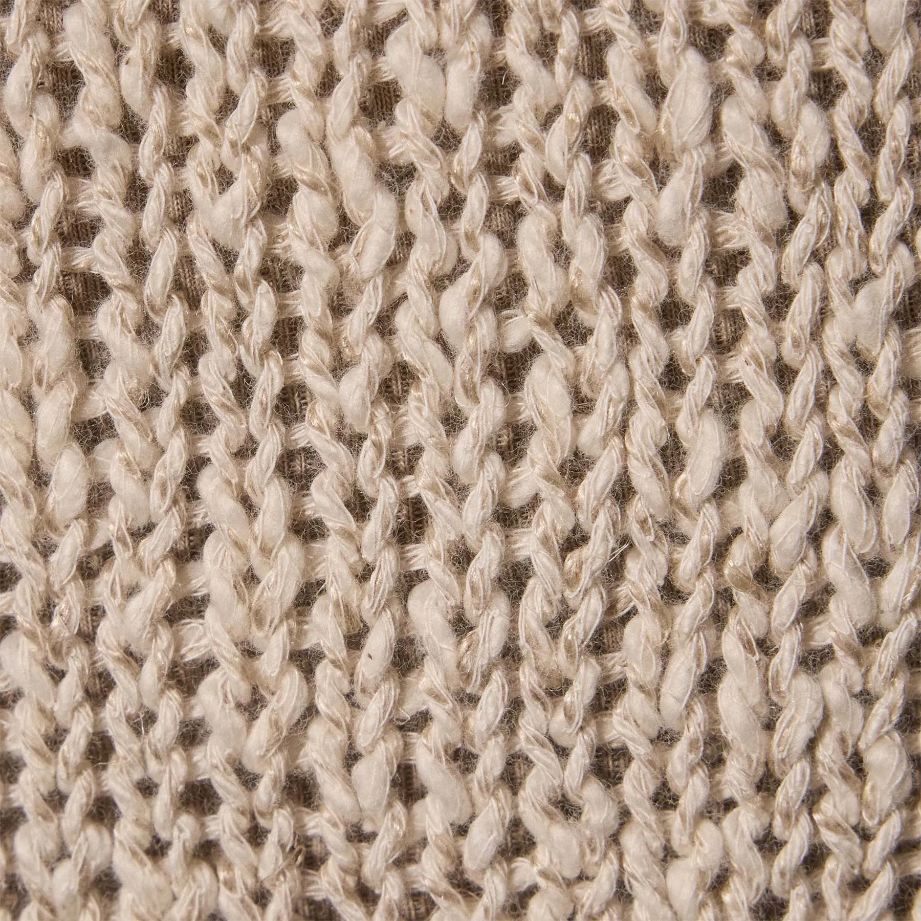 Cotton Linen Open Knit Pullover - Natural