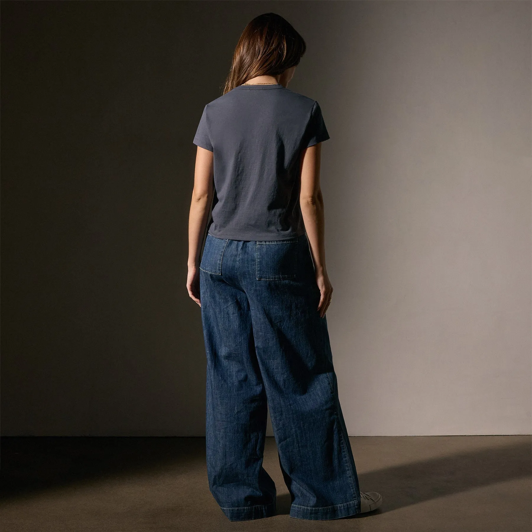 Cotton Linen Retro Pocket Tee - Asphalt