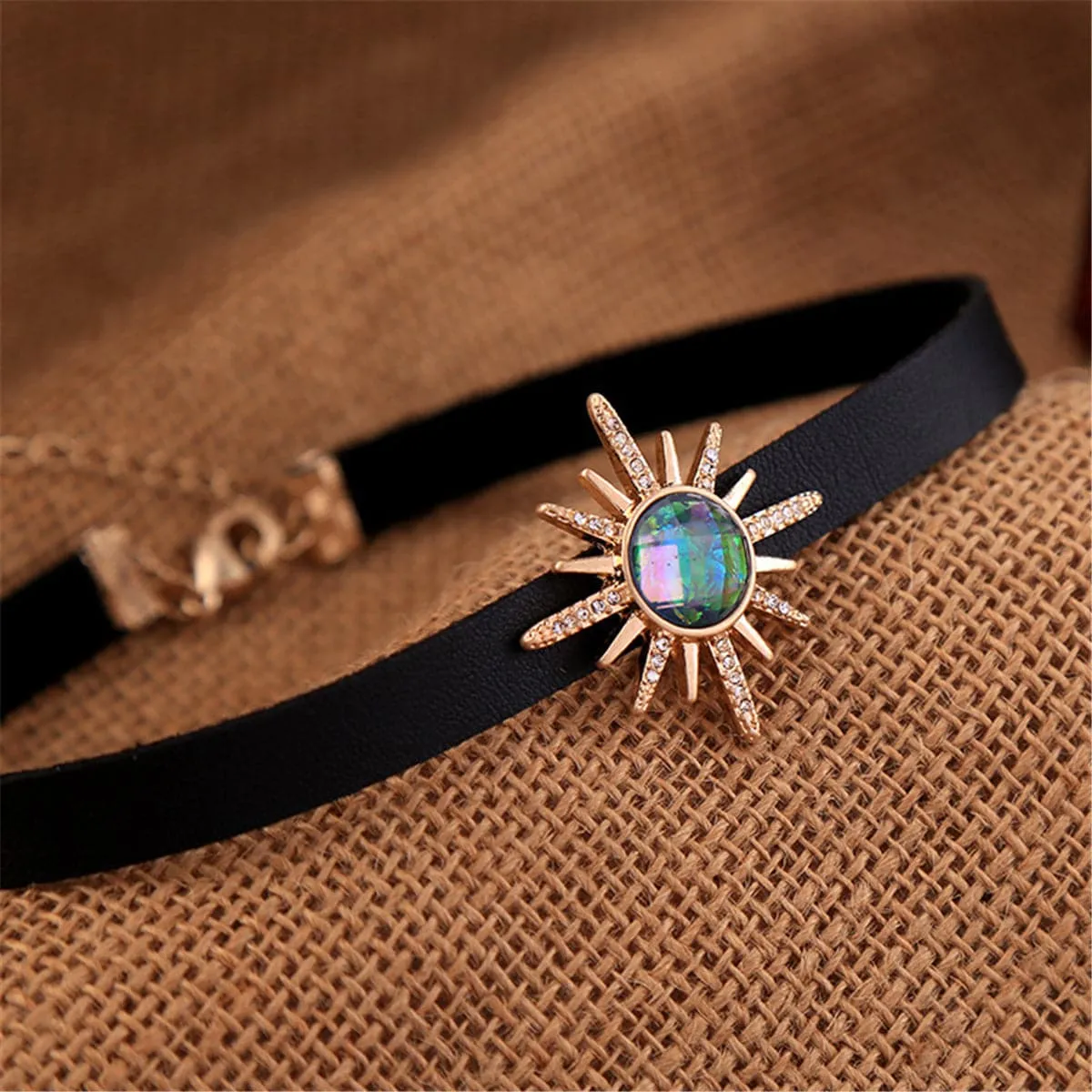 Crystal & Cubic Zirconia Sun Choker