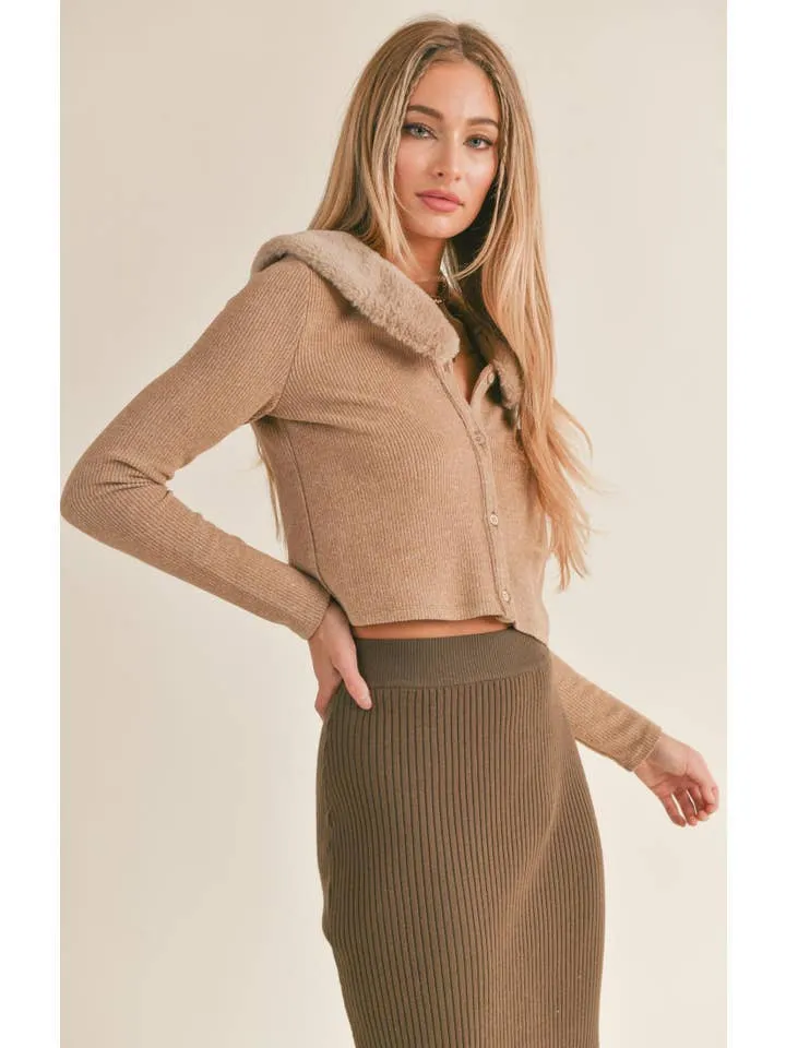 Daria Vegan Fur Cardi | Sage the Label