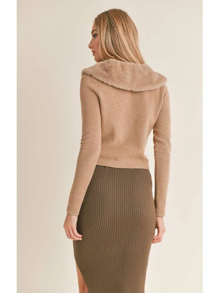 Daria Vegan Fur Cardi | Sage the Label