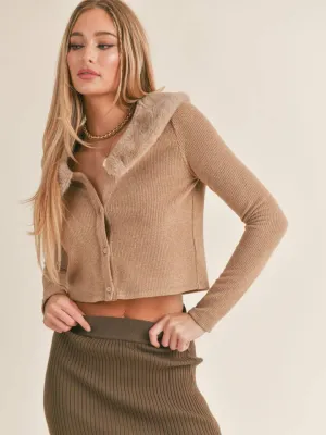 Daria Vegan Fur Cardi | Sage the Label