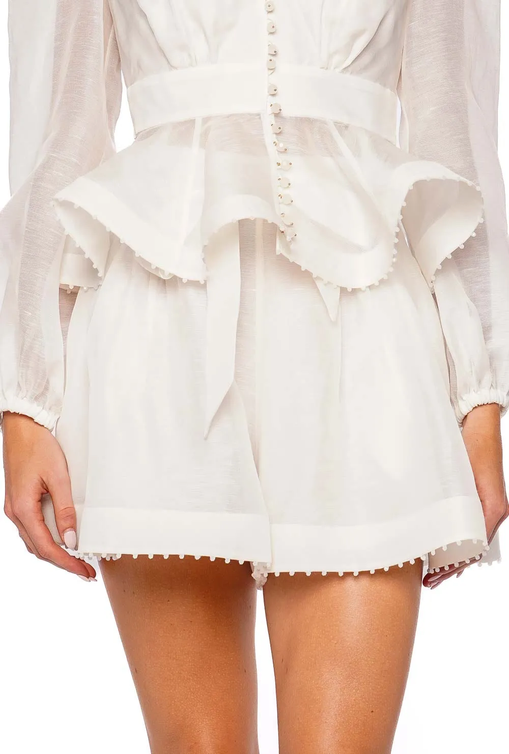 Dawning Ivory Beaded Tuck Short