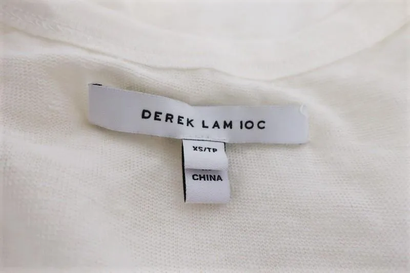 Derek Lam 10 Crosby Pom Pom Tank Top White Linen Jersey Size Extra Small