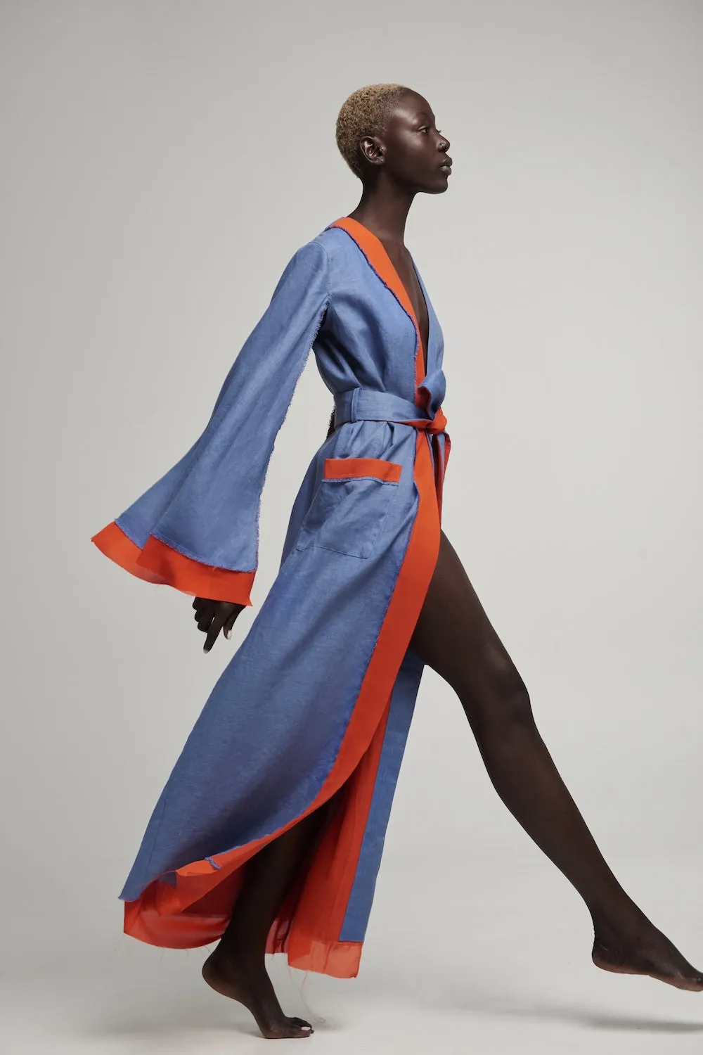 Desert Robe in Blue & Dark Amber