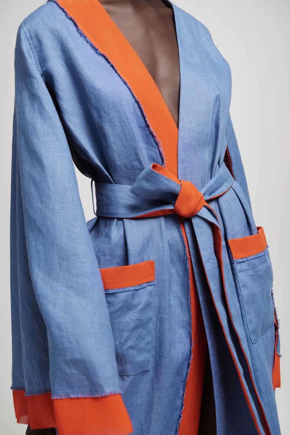 Desert Robe in Blue & Dark Amber