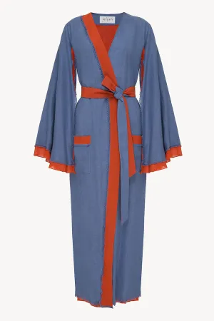 Desert Robe in Blue & Dark Amber