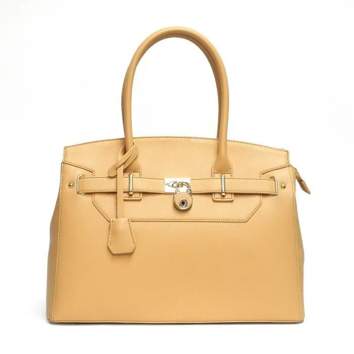 Designer Inspired LOEM brand pad lock key pink zipper pockets shoulder Bag handb