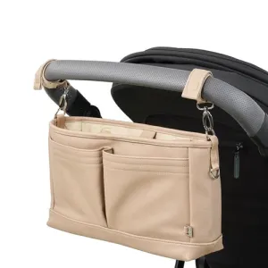 Dimple Vegan Leather Stroller Organiser/Pram Caddy - Oat