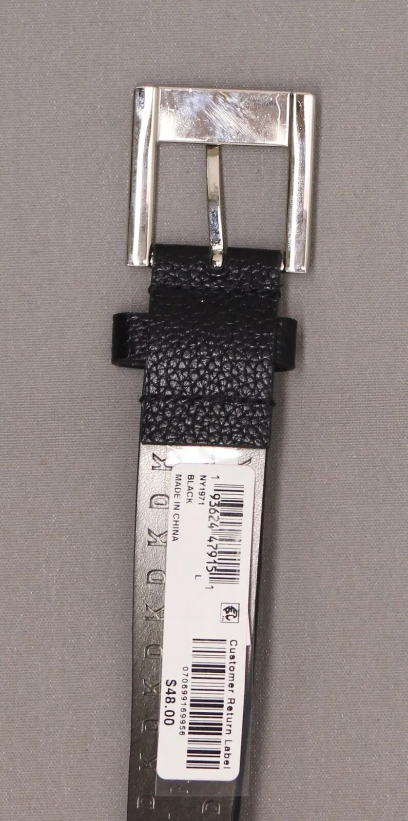 DKNY Women's Pebbled Faux Leather Grommet Belt