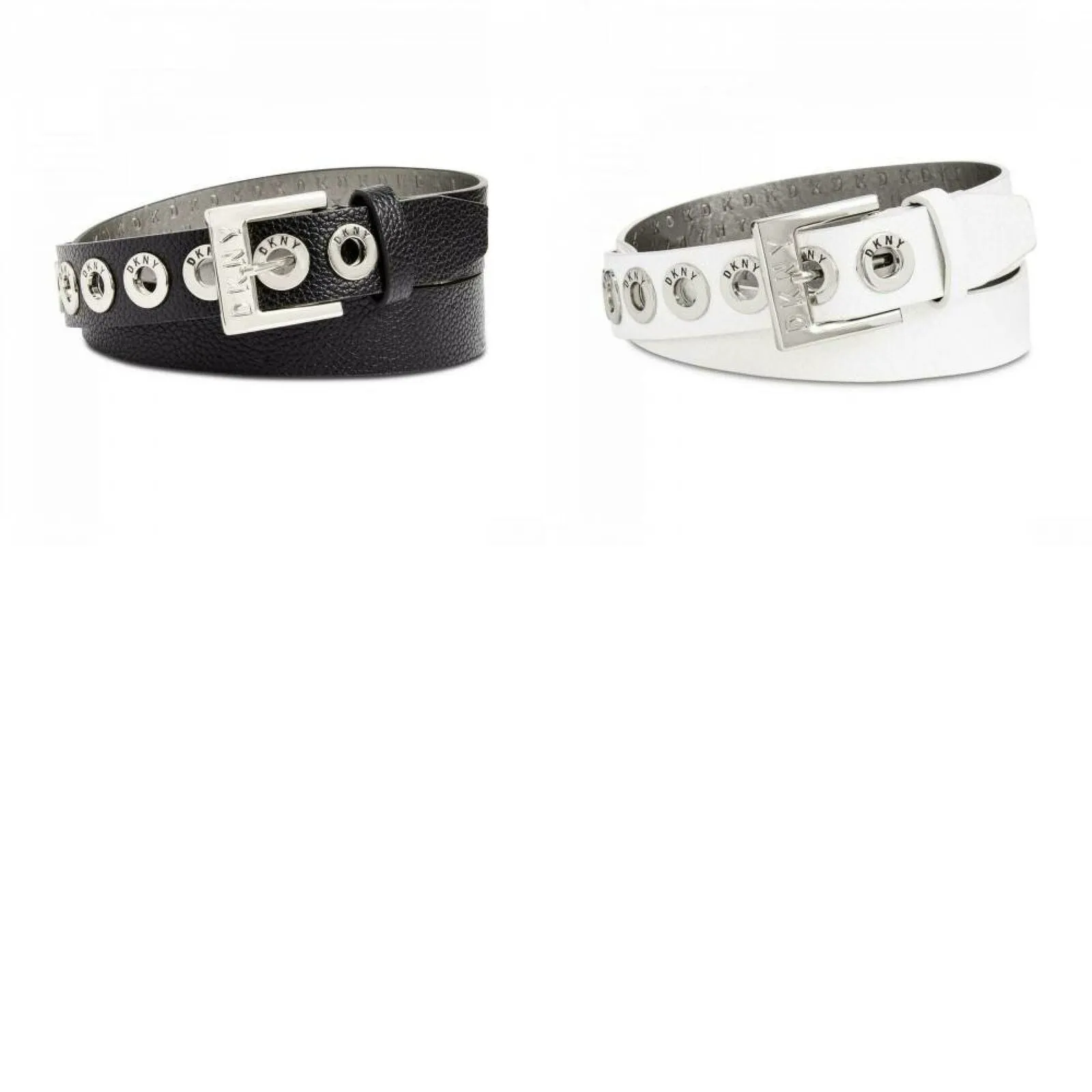 DKNY Women's Pebbled Faux Leather Grommet Belt