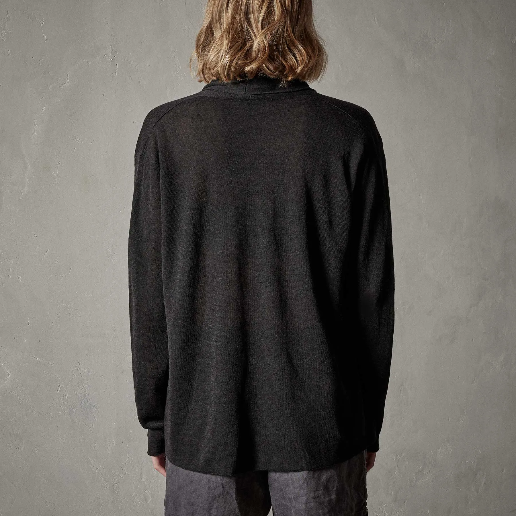 Dunes linen Cardigan  - Black/Black