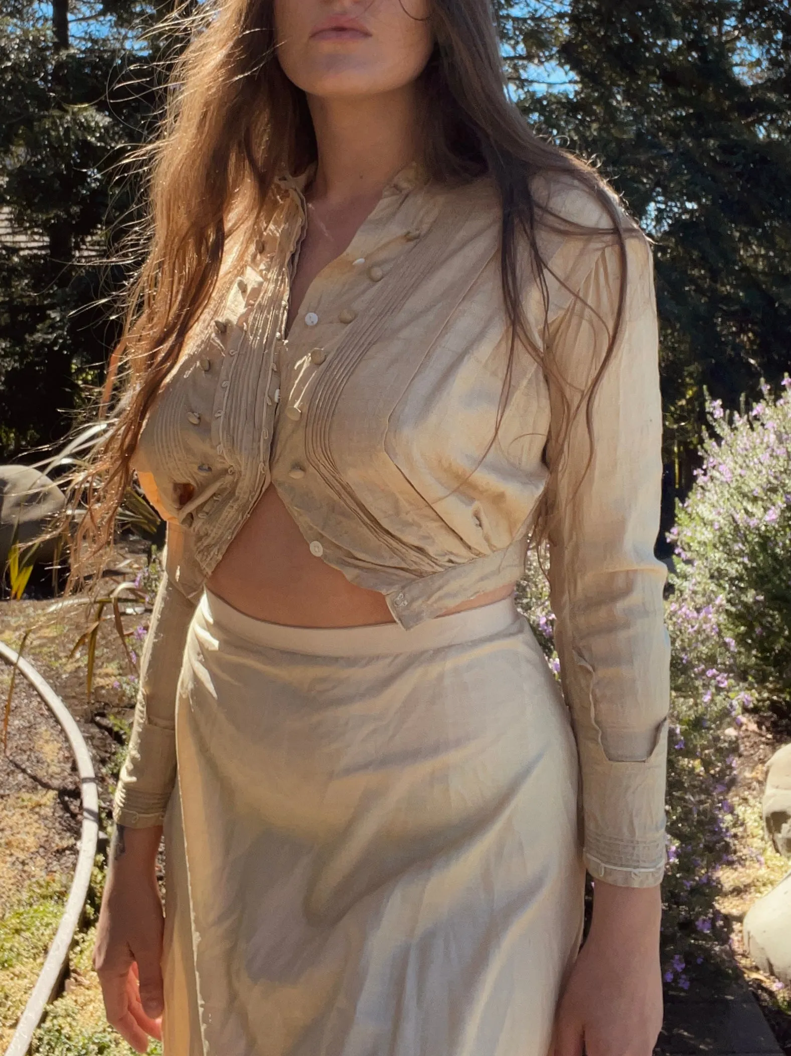 Edwardian Ecru Silk/Linen Bodice