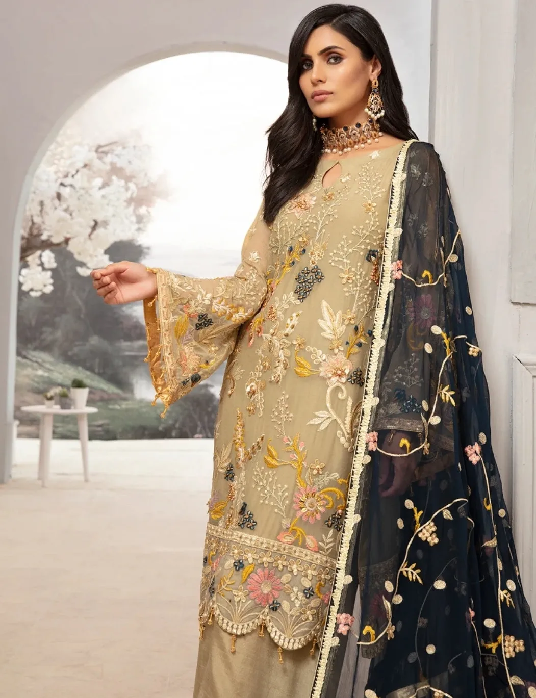 Embroidered Chiffon Dress In Pakistani Latest Collection # C2075