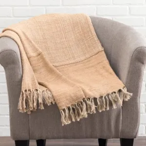 Faded Apricot Linen Blend Throw