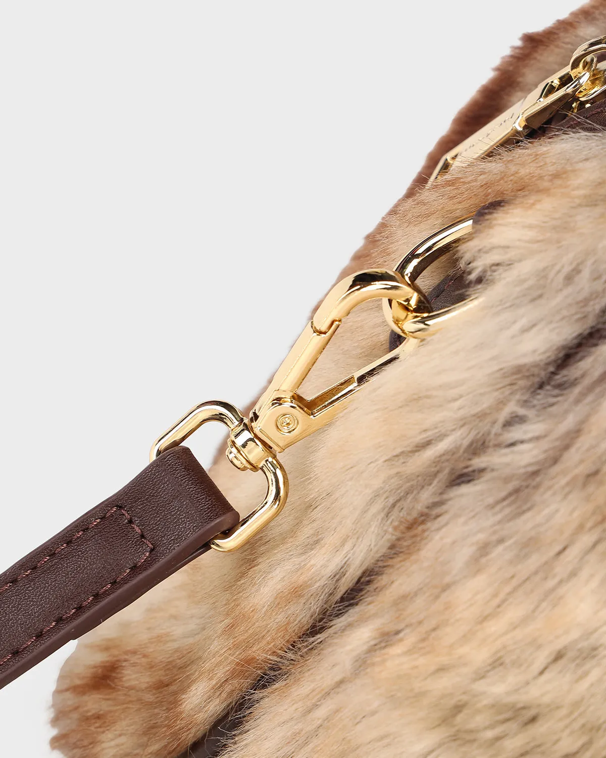 Faux Chinchilla Purse in Coffee Brown