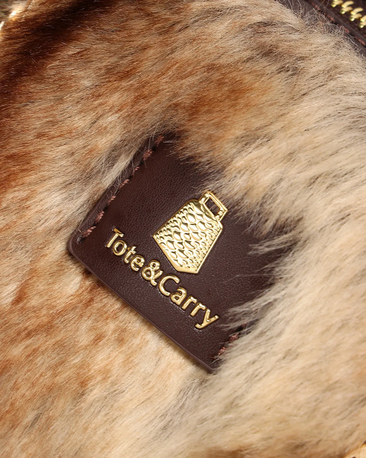 Faux Chinchilla Purse in Coffee Brown