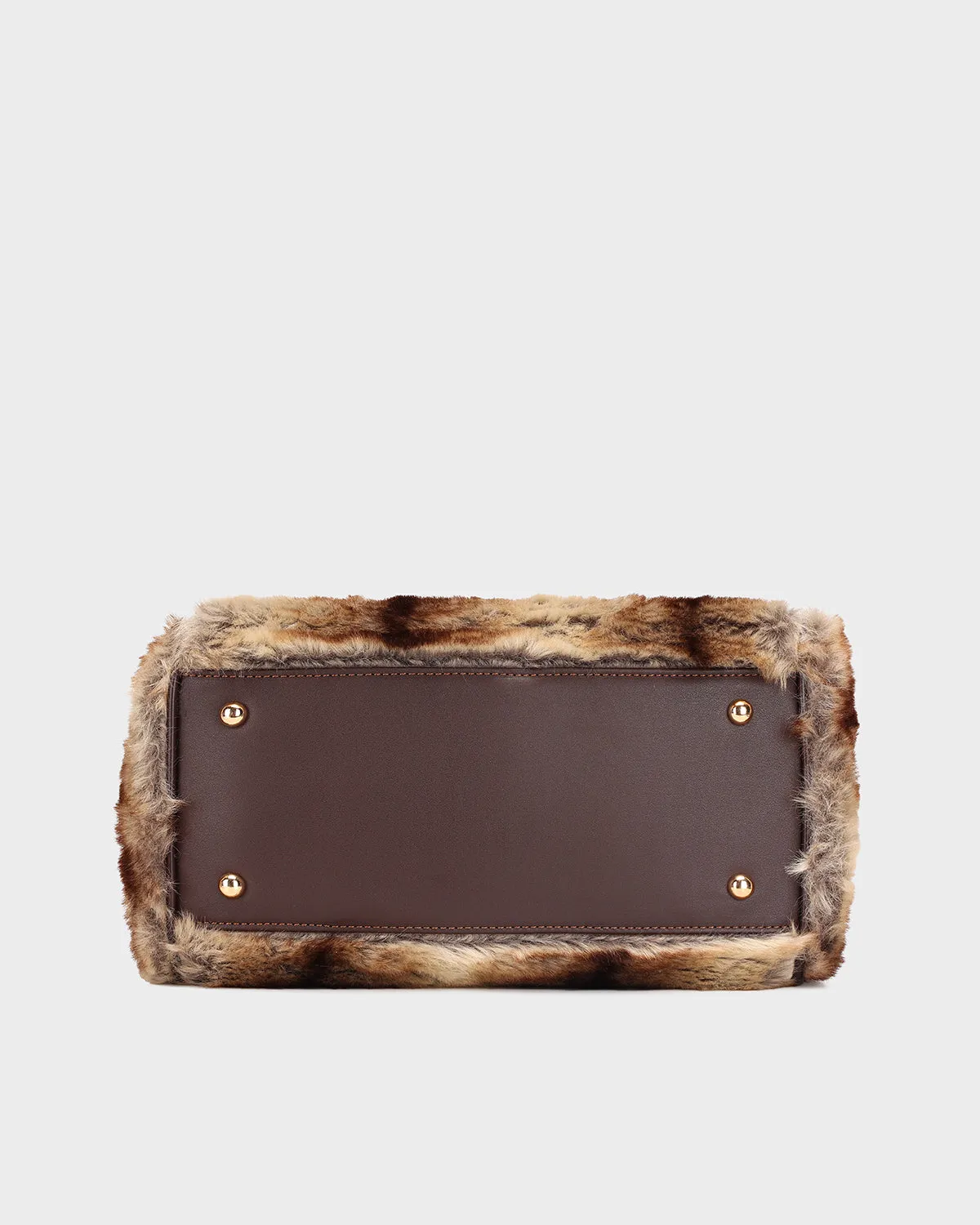 Faux Chinchilla Purse in Coffee Brown